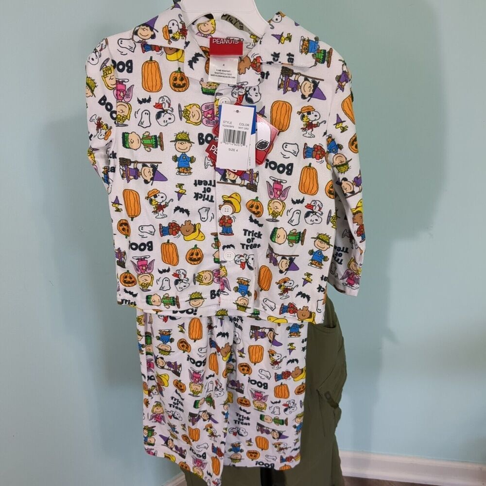 Toddler Peanuts Halloween Pajama Set Size 4 New Snoopy Lucy Charlie Brown
